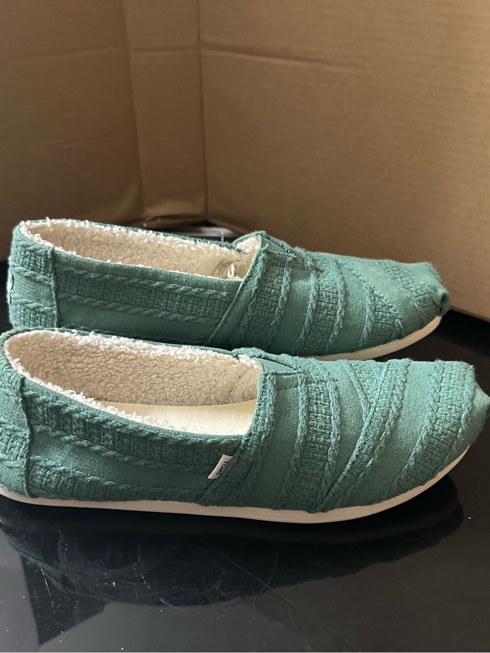 Toms Women's Slip-On Flats in Teal Green